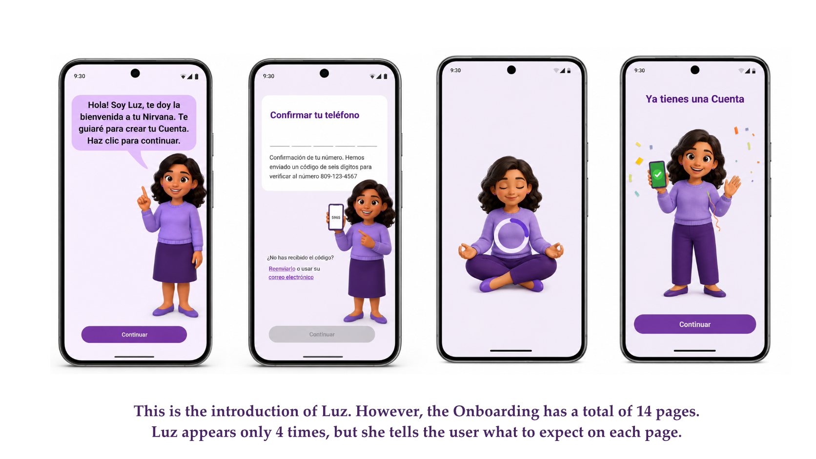 Initial greeting screen where Luz first appears